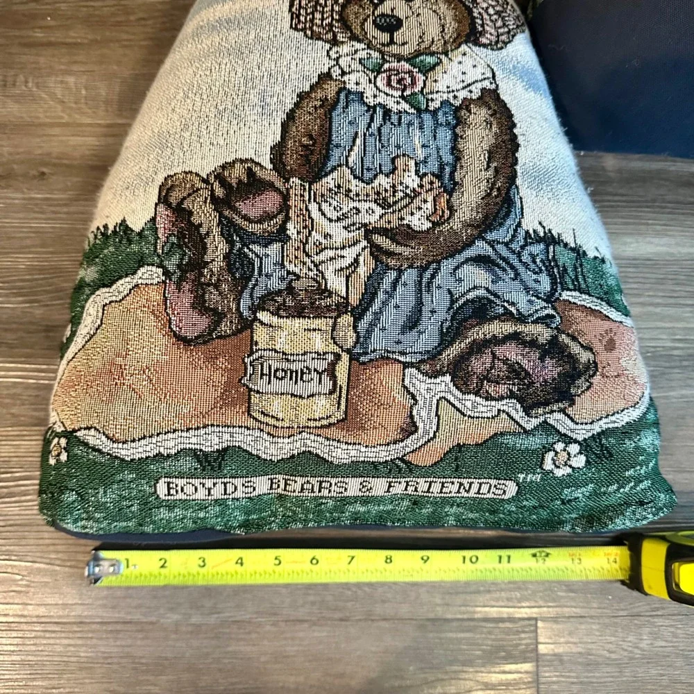 Boyds Bears & Friends Tapestry Pillow Set Country Bear with Honey Pot Decor